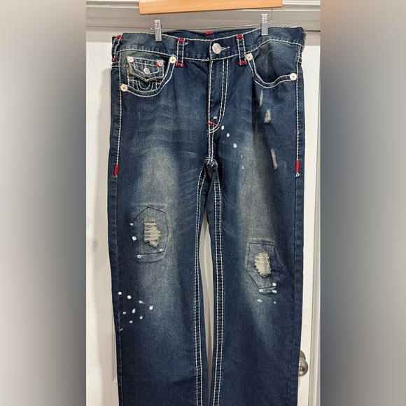 True Religion Dark Blue Distressed Jeans - Picture 11 of 12